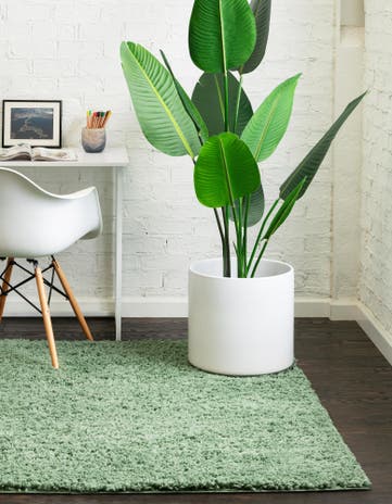 Green Everyday Shag Square Rug