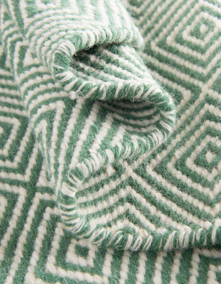 Detail image of 10' x 10' Hand Woven Geo Trellis Flatweave Square Rug