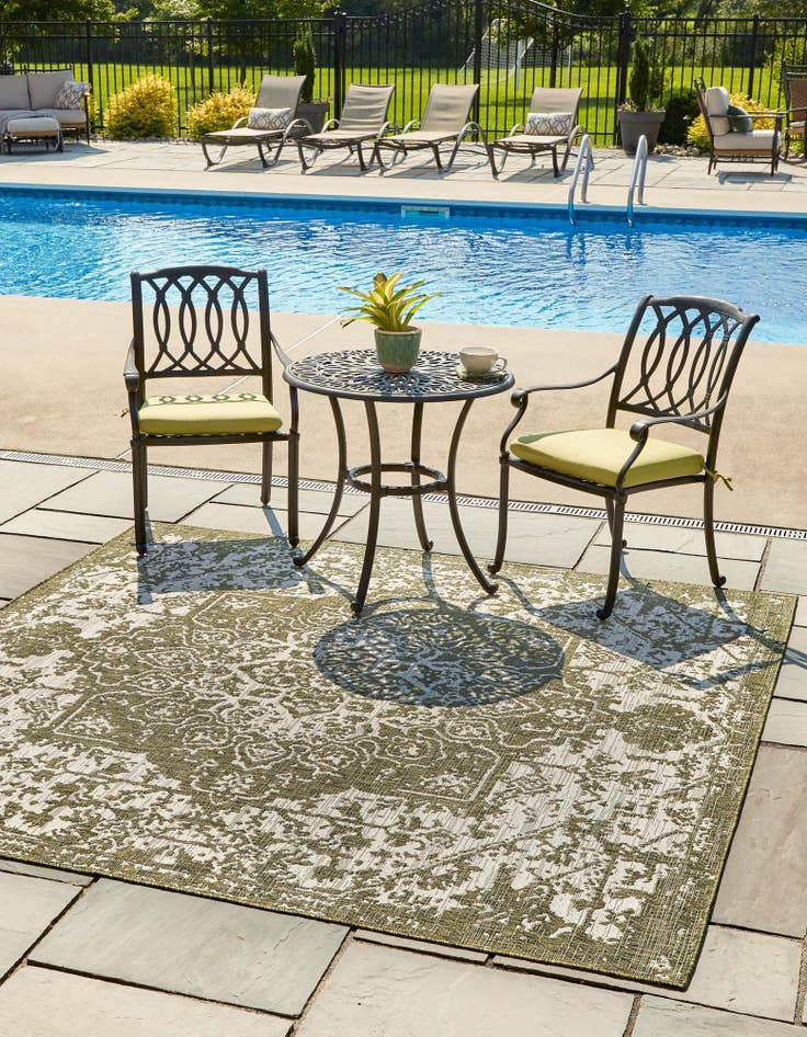 Detail image of 10' 8 x 10' 8 Easy-Clean Jill Zarin Dubai Indoor / Outdoor Square Rug