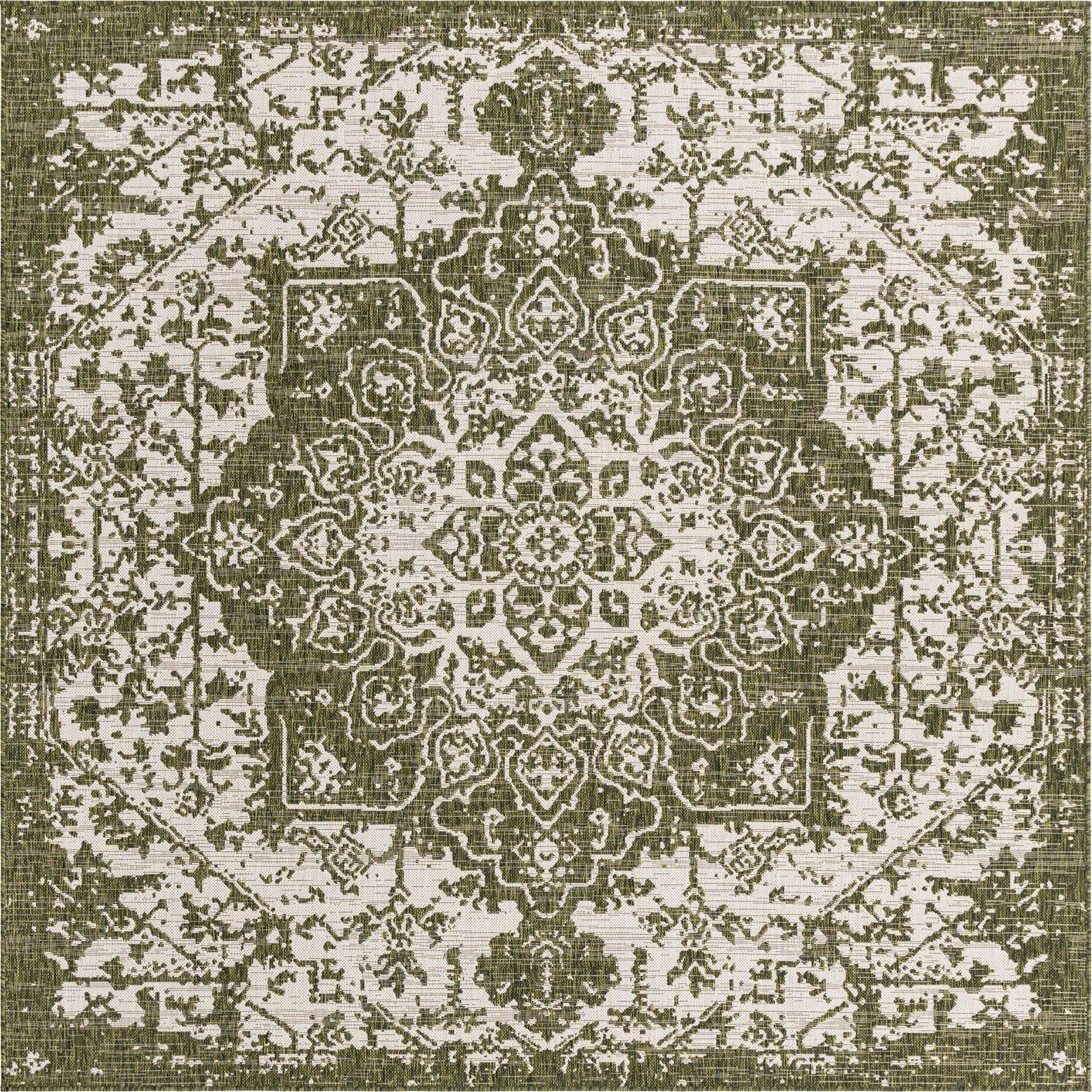 7' 10 x 7' 10 Easy-Clean Jill Zarin Dubai Indoor / Outdoor Square Rug