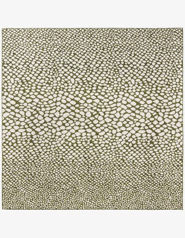 Green Easy-Clean Jill Zarin Cape Town Indoor / Outdoor Square Rug