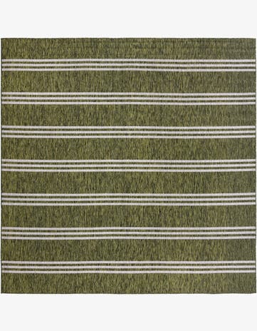Green Easy-Clean Jill Zarin Anguilla Indoor / Outdoor Square Rug