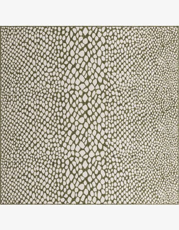 Green Easy-Clean Jill Zarin Cape Town Indoor / Outdoor Square Rug