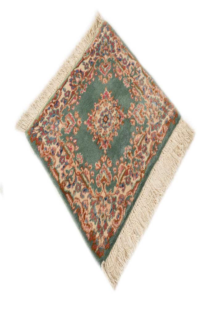 2' x 2' Hand Knotted Kerman Persian Wool Square Rug