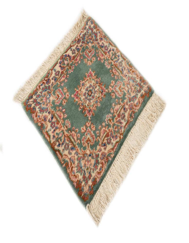 Detail image of 2' x 2'  Hand Knotted Kerman Persian Wool Square Rug