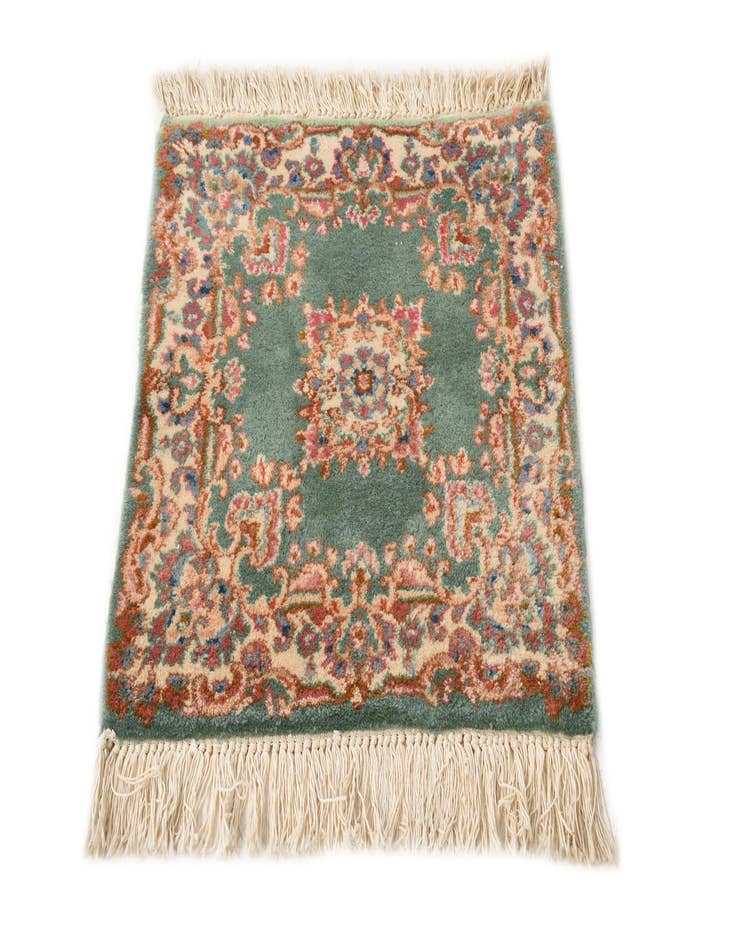 Detail image of 2' x 2' Hand Knotted Kerman Persian Wool Square Rug