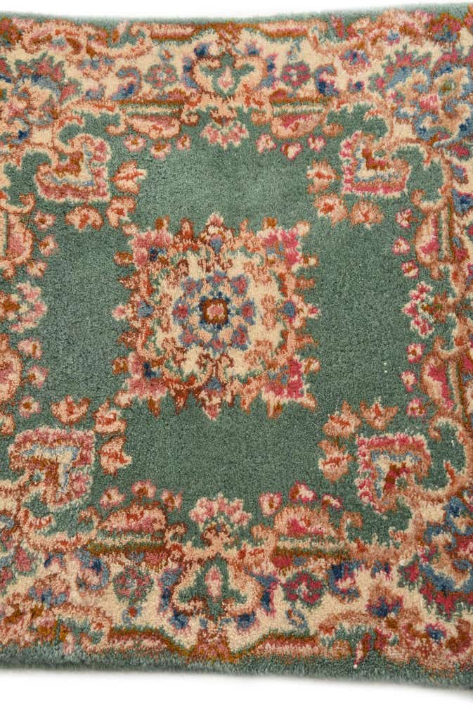 2' x 2' Hand Knotted Kerman Persian Wool Square Rug