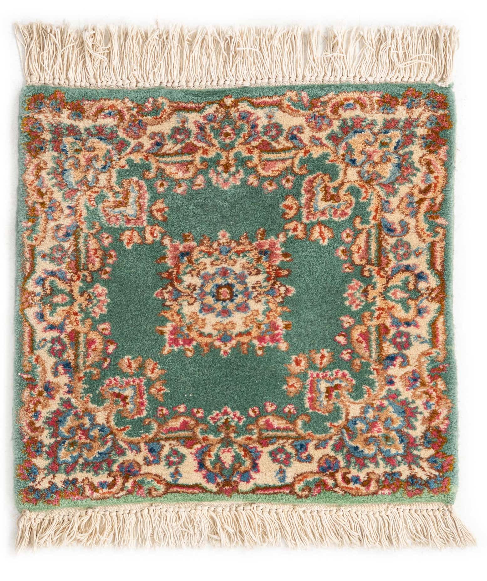 2' x 2' Hand Knotted Kerman Persian Wool Square Rug
