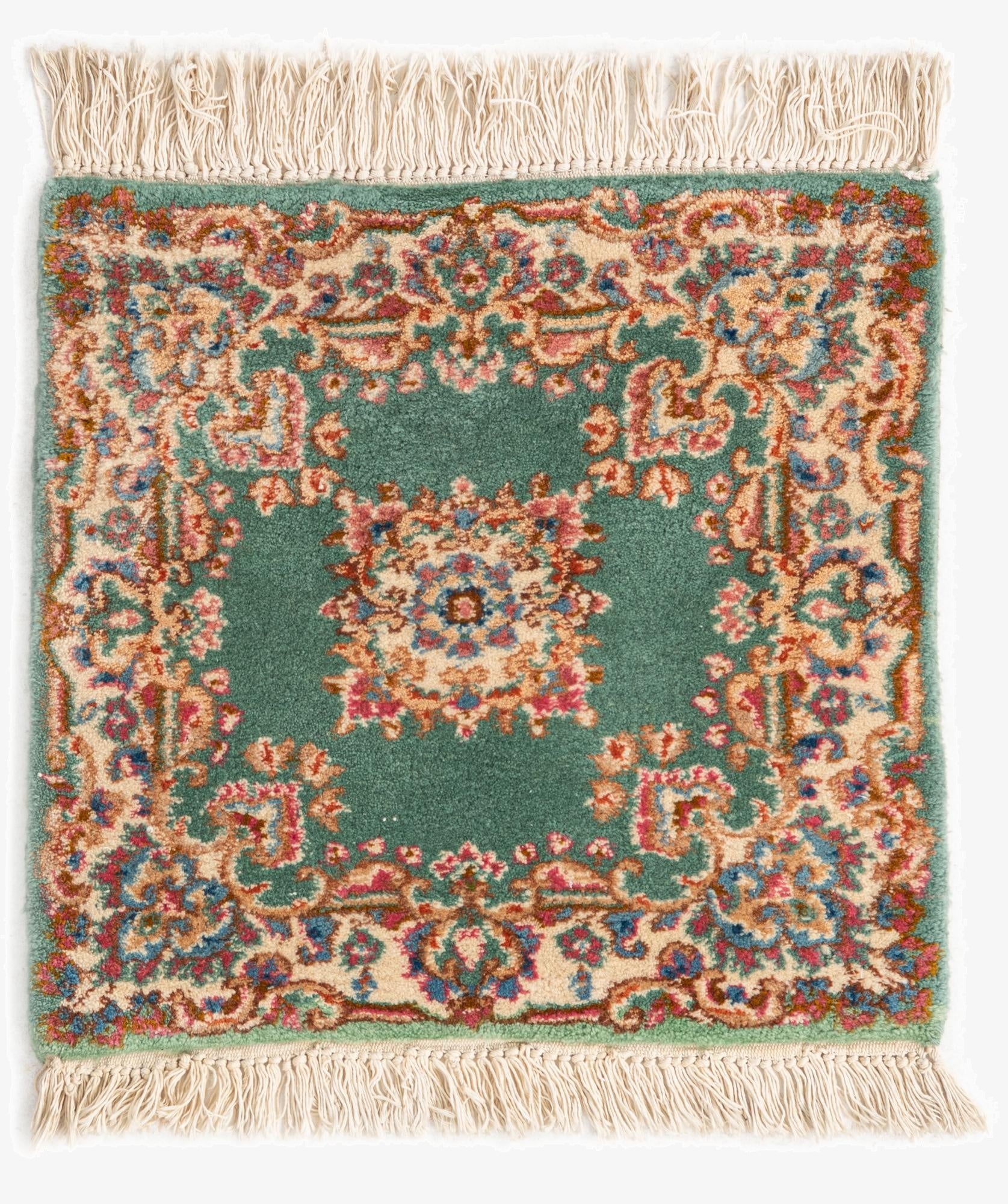 2' x 2'  Hand Knotted Kerman Persian Wool Square Rug