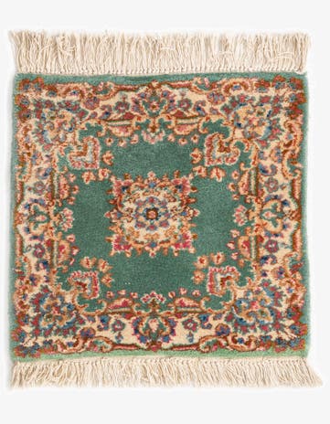 2' x 2' Hand Knotted Kerman Persian Wool Square Rug