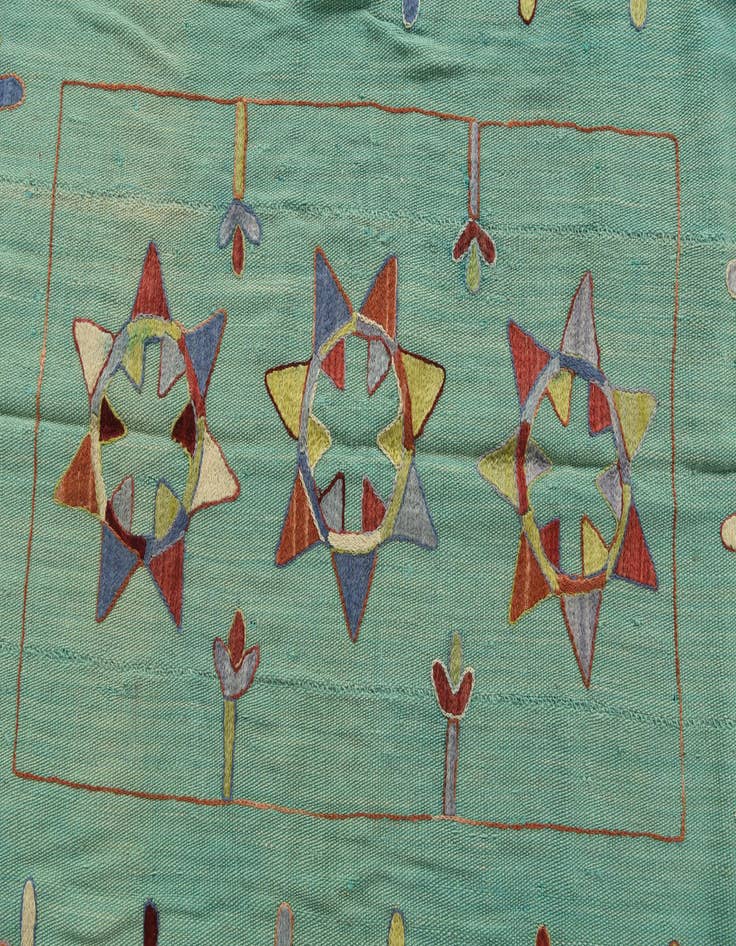 Detail image of 5' 10 x 6' 10  Hand Woven Kilim Suzani Wool Square Rug