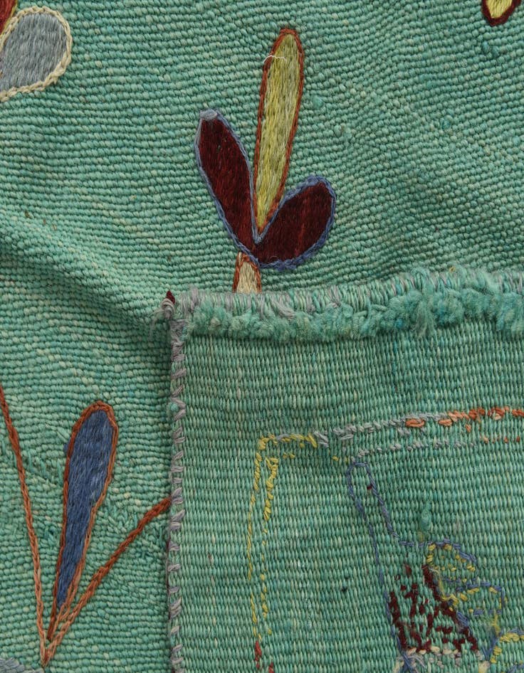 Detail image of 5' 10 x 6' 10  Hand Woven Kilim Suzani Wool Square Rug