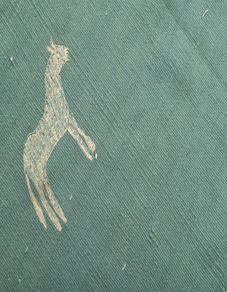 Detail image of 3' 8 x 4'  Hand Woven Kilim Suzani Wool Square Rug