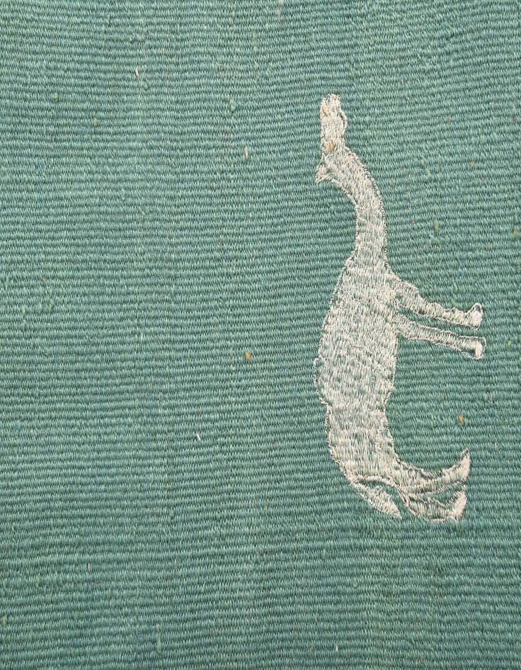 Detail image of 3' 8 x 4'  Hand Woven Kilim Suzani Wool Square Rug