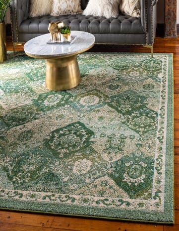 Green Madeline Square Rug