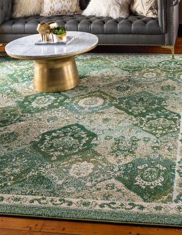 Green Madeline Square Rug