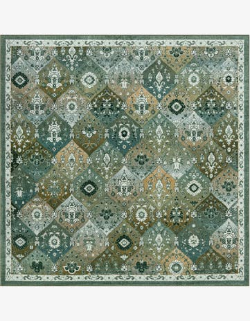 Green Madeline Square Rug