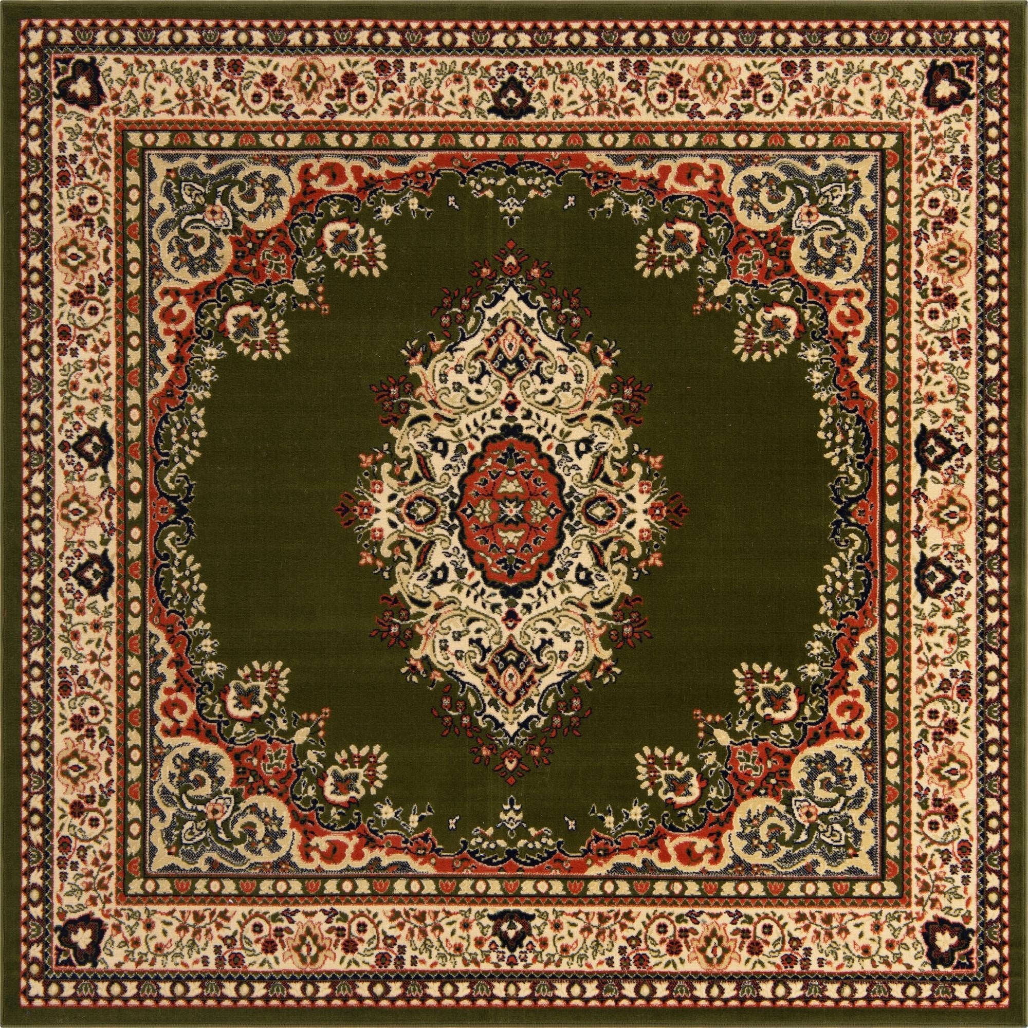 7' 10 x 7' 10 Mashad Design Square Rug