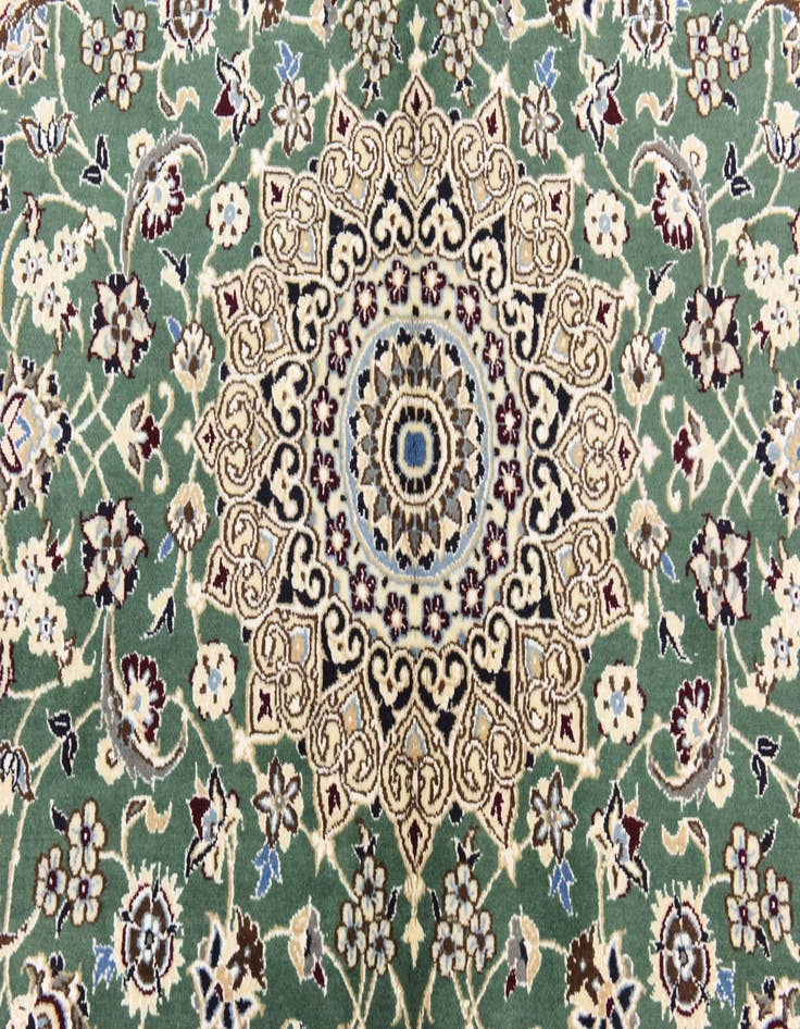 Detail image of 4' 10 x 5' Hand Knotted Nain Persian Square Rug