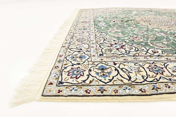 4' 10 x 5' Hand Knotted Nain Persian Square Rug