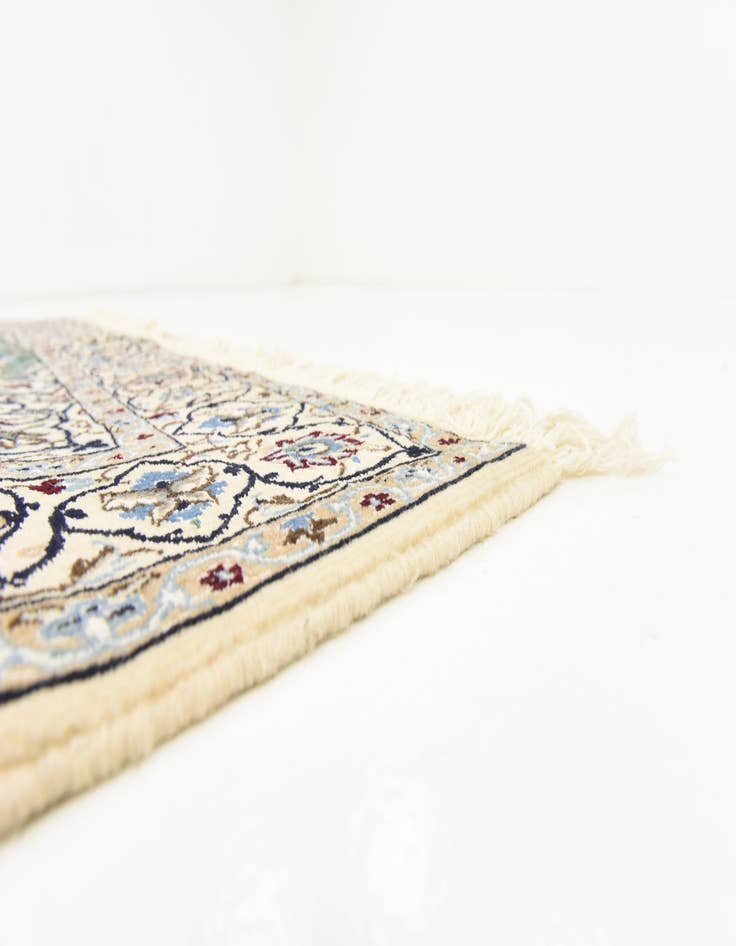 Detail image of 4' 10 x 5' Hand Knotted Nain Persian Square Rug