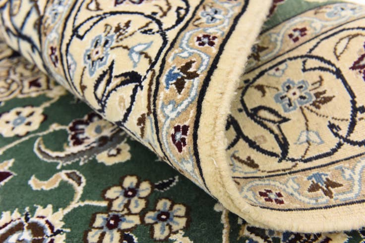 Detail image of 4' 10 x 5' Hand Knotted Nain Persian Square Rug