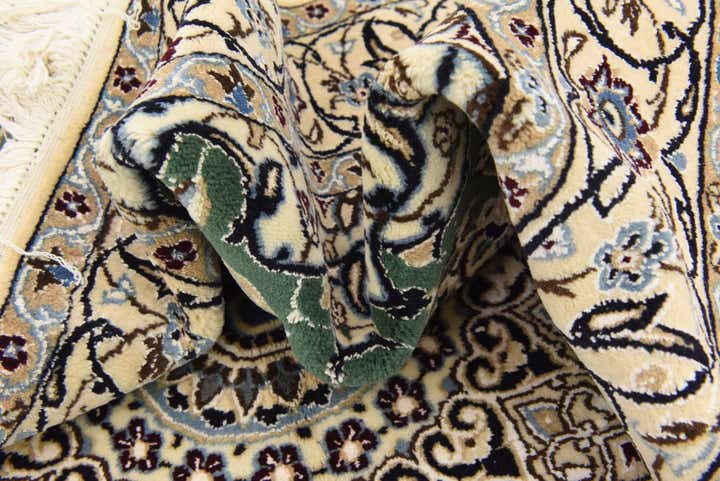 4' 10 x 5' Hand Knotted Nain Persian Square Rug