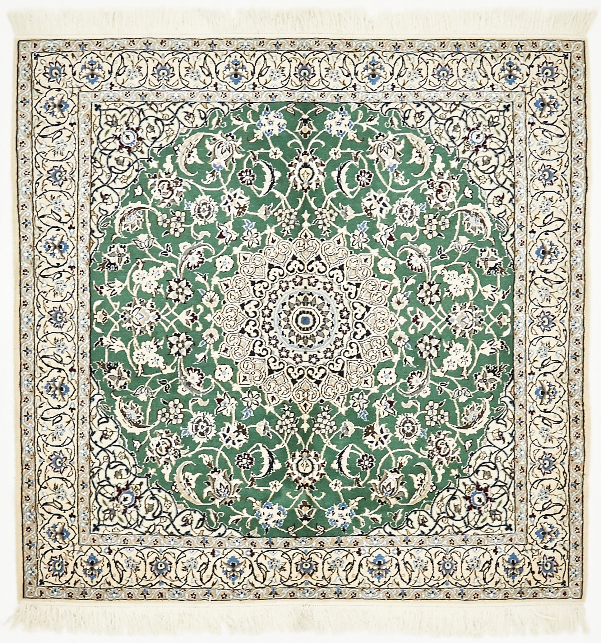 4' 10 x 5' Hand Knotted Nain Persian Square Rug