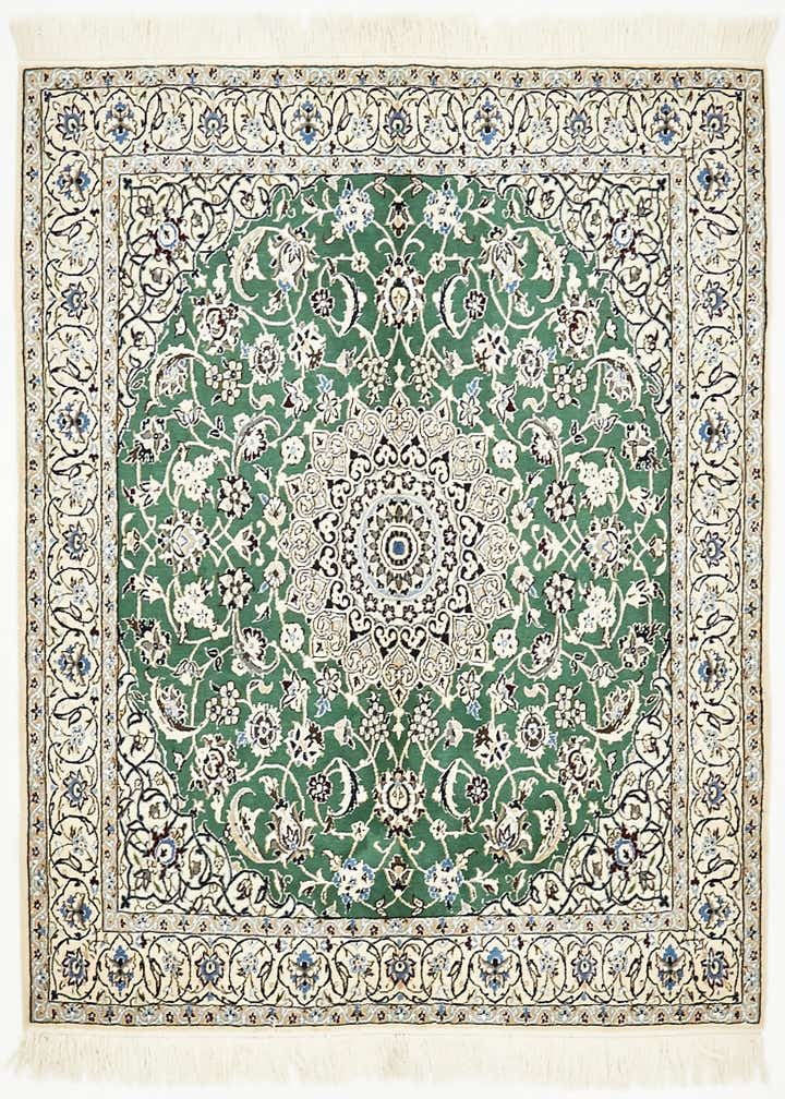 4' 10 x 5' Hand Knotted Nain Persian Square Rug