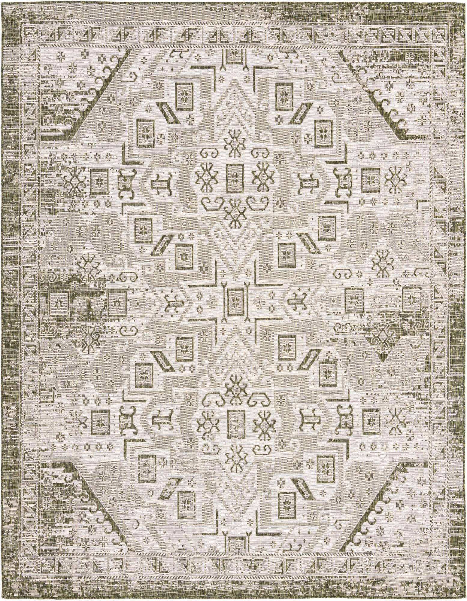 10' x 10' Easy-Clean Aztec Indoor / Outdoor Square Rug