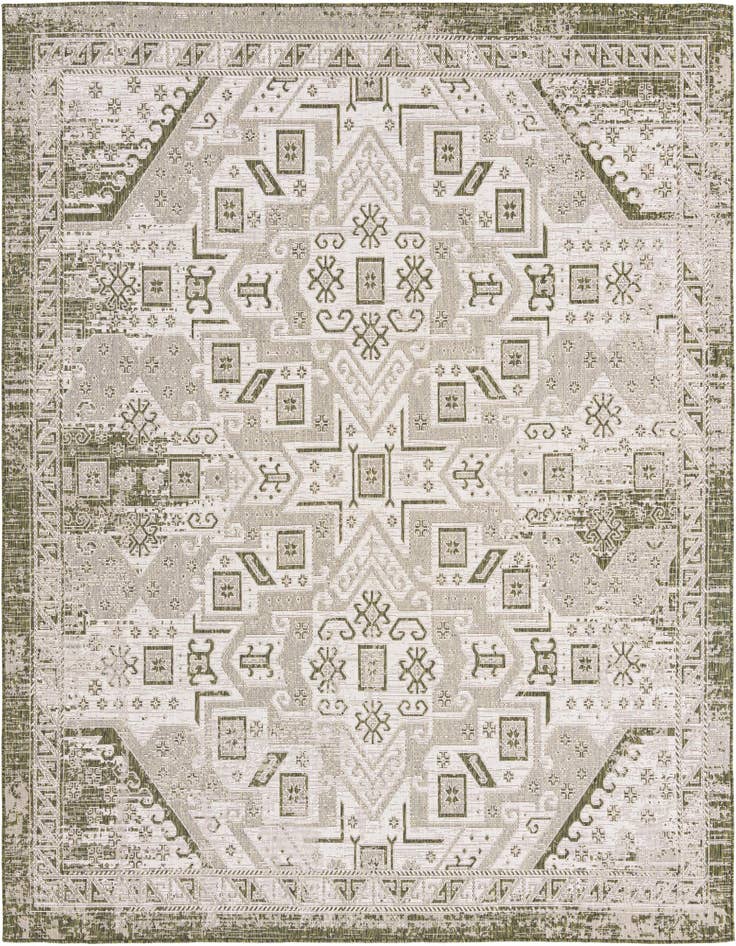 Detail image of 10' x 10' Easy-Clean Aztec Indoor / Outdoor Square Rug