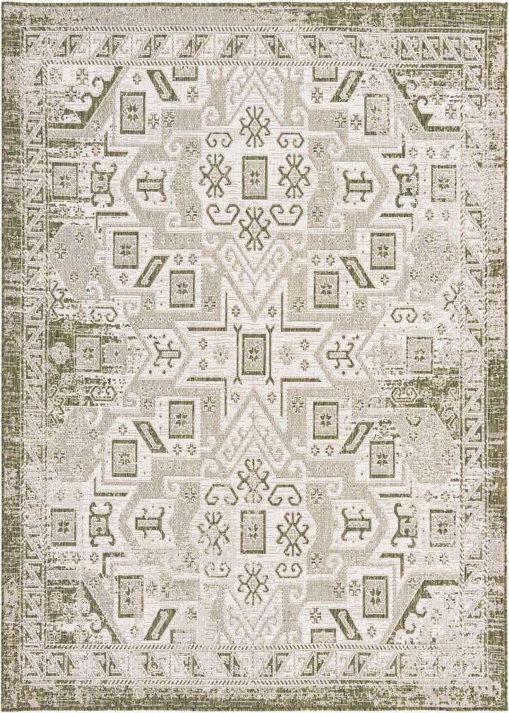 7' 10 x 7' 10 Easy-Clean Aztec Indoor / Outdoor Square Rug