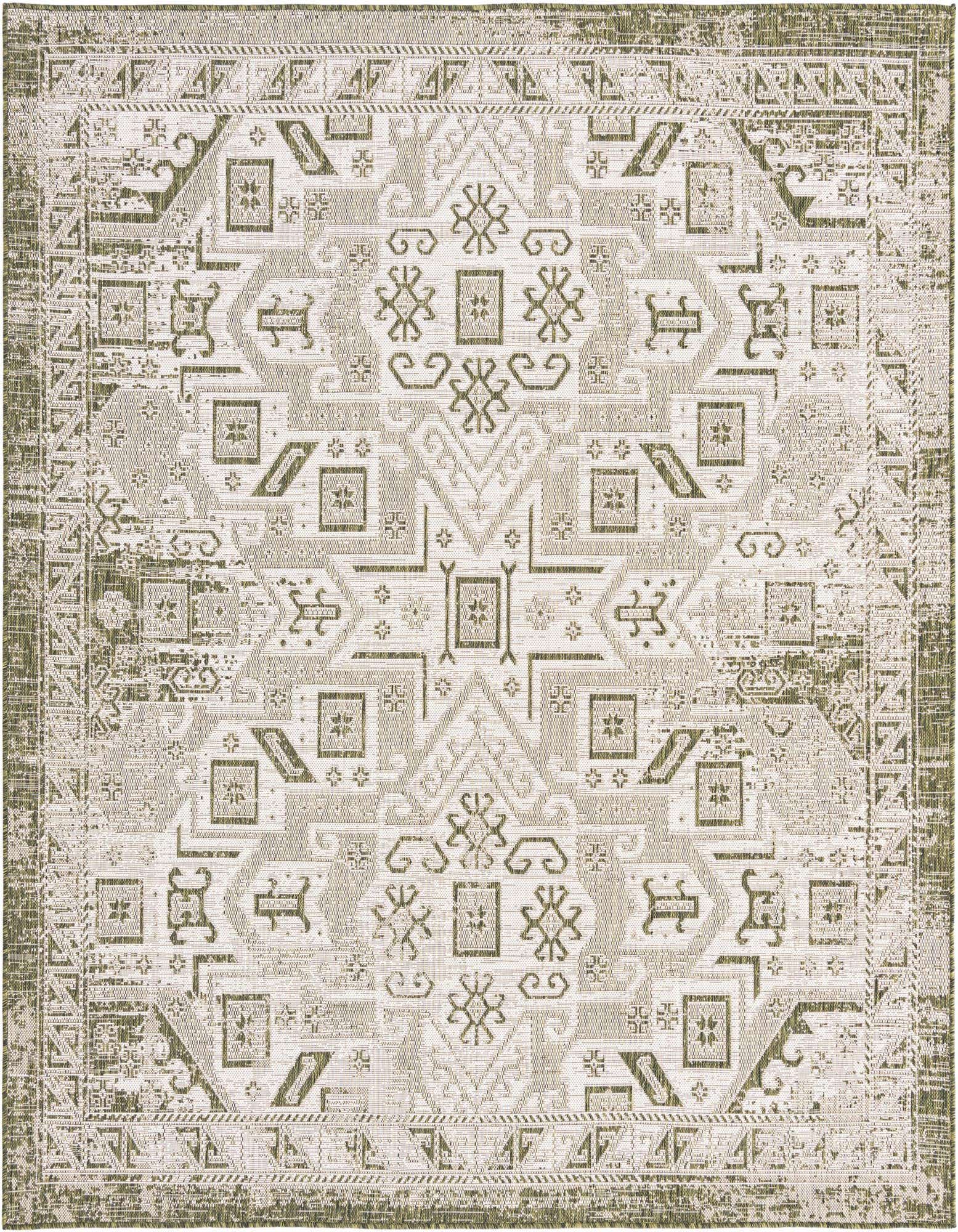7' 10 x 7' 10 Easy-Clean Aztec Indoor / Outdoor Square Rug