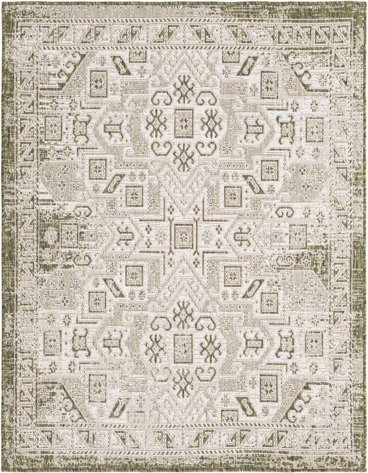 Detail image of 5' 3 x 5' 3 Easy-Clean Aztec Indoor / Outdoor Square Rug