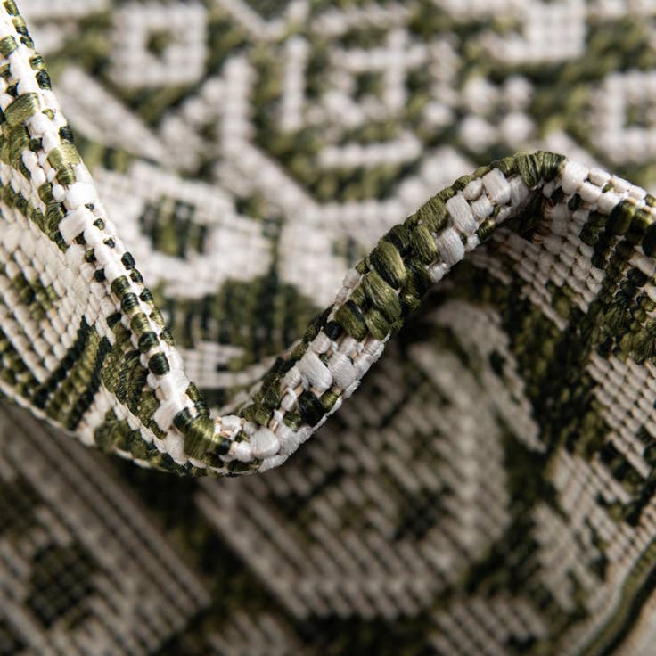 Detail image of 10' x 10' Easy-Clean Aztec Indoor / Outdoor Square Rug