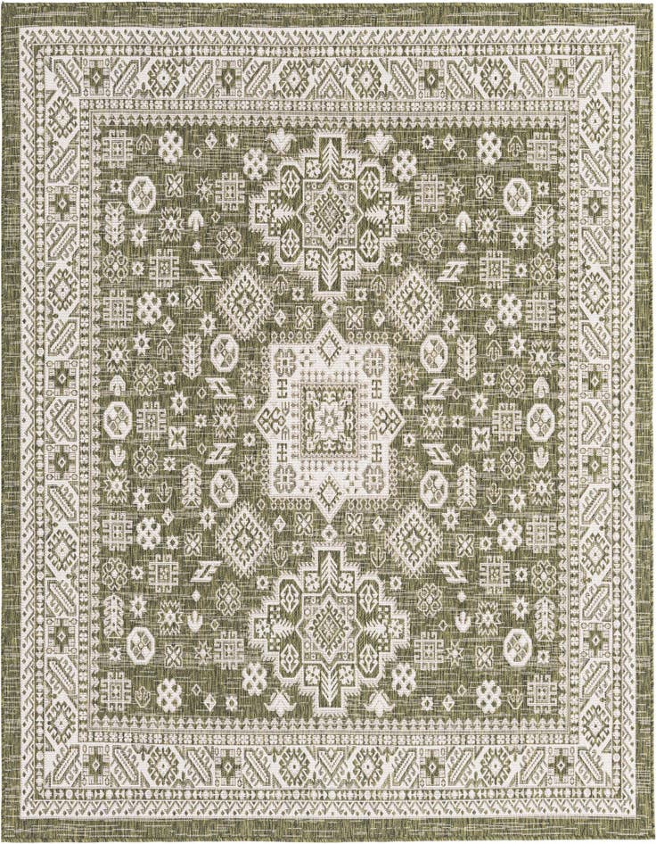 Detail image of 7' 10 x 7' 10 Easy-Clean Aztec Indoor / Outdoor Square Rug