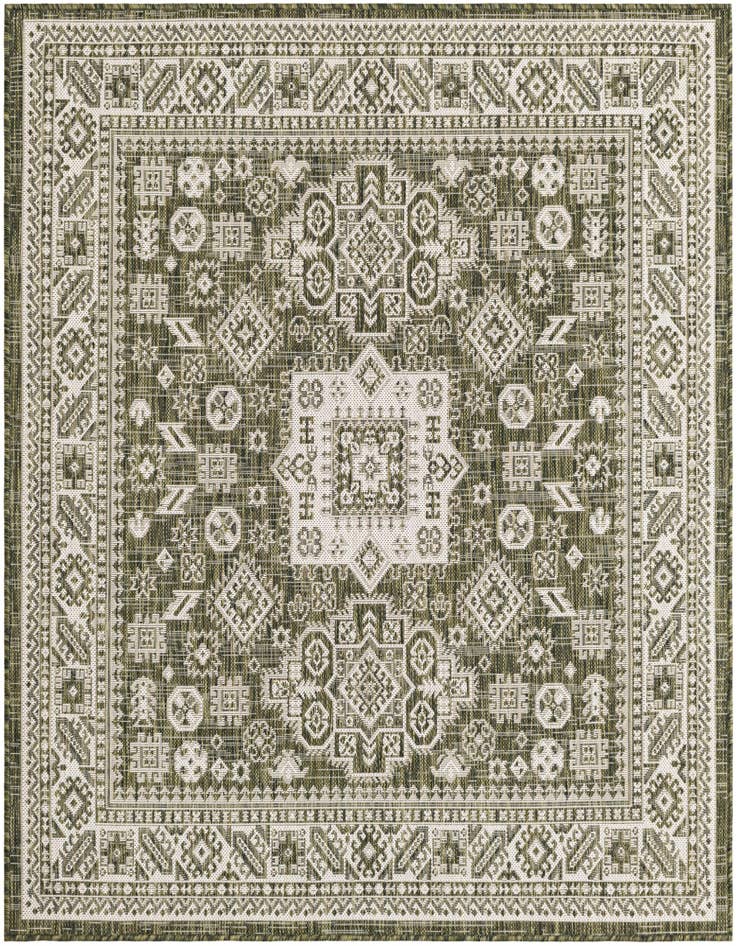 Detail image of 5' 3 x 5' 3 Easy-Clean Aztec Indoor / Outdoor Square Rug