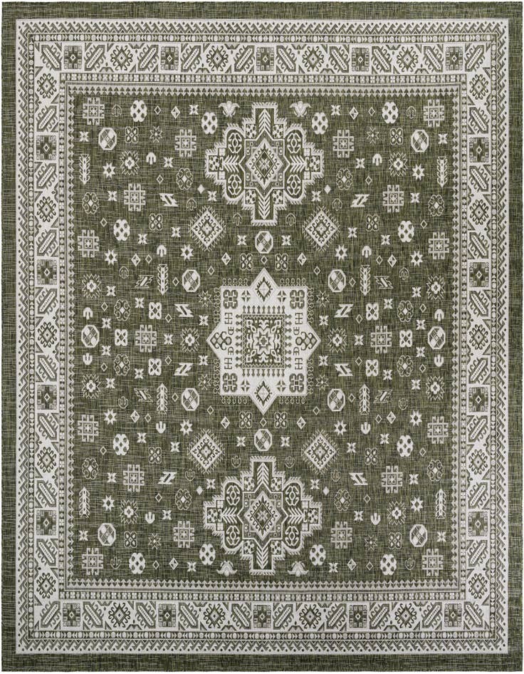 Detail image of 13' x 13' Easy-Clean Aztec Indoor / Outdoor Square Rug