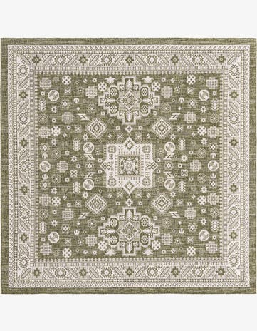 10' x 10' Easy-Clean Aztec Indoor / Outdoor Square Rug