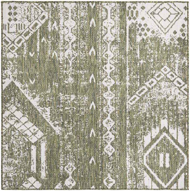 5' 3 x 5' 3 Easy-Clean Bohemian Indoor / Outdoor Square Rug