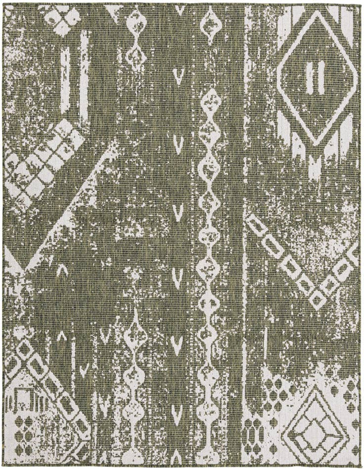 Detail image of 10' 8 x 10' 8 Easy-Clean Bohemian Indoor / Outdoor Square Rug