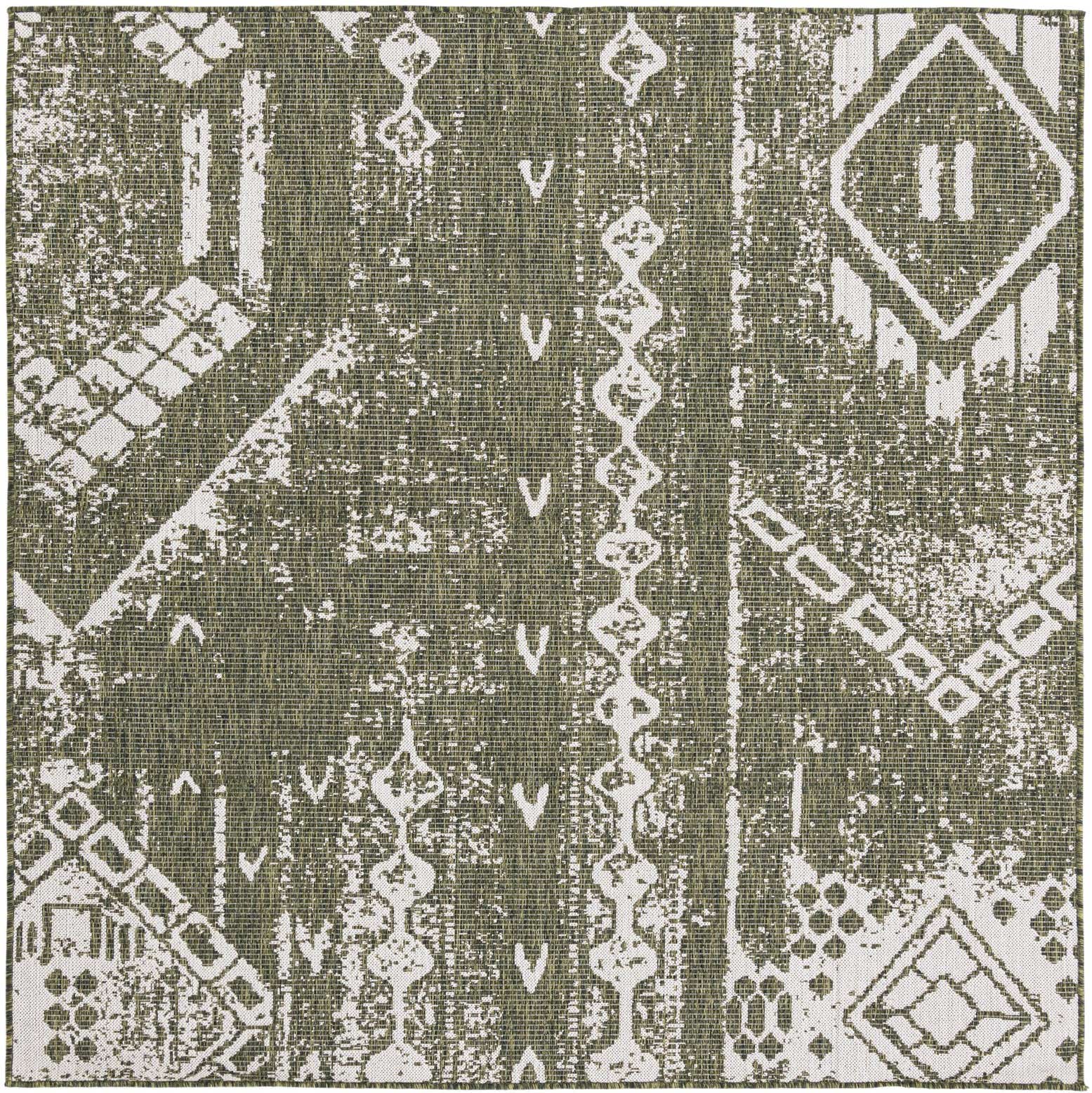 10' 8 x 10' 8 Easy-Clean Bohemian Indoor / Outdoor Square Rug