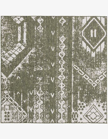 7' x 7' Easy-Clean Bohemian Indoor / Outdoor Square Rug