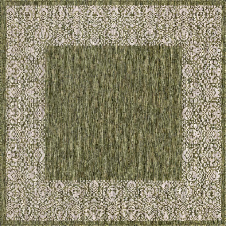 Detail image of 5' 3 x 5' 3 Easy-Clean Border Indoor / Outdoor Square Rug