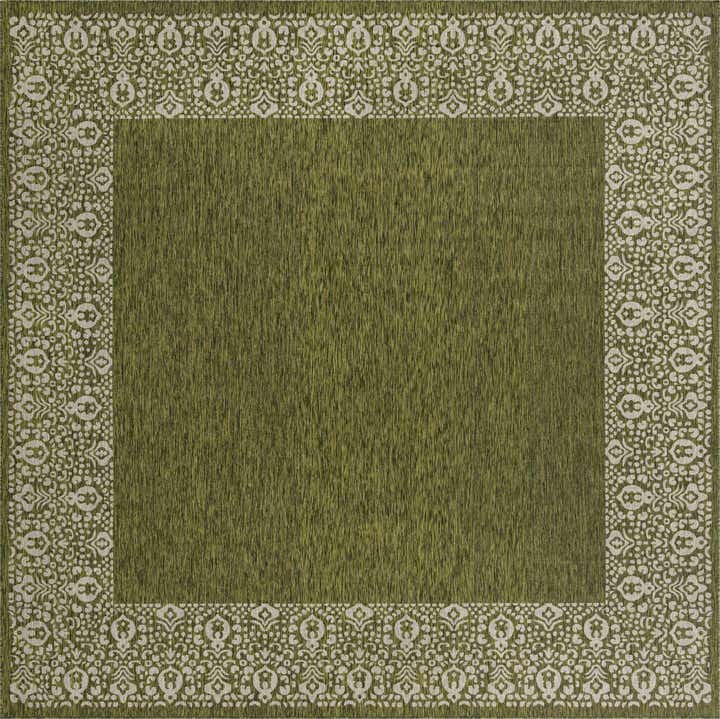 13' x 13' Easy-Clean Border Indoor / Outdoor Square Rug