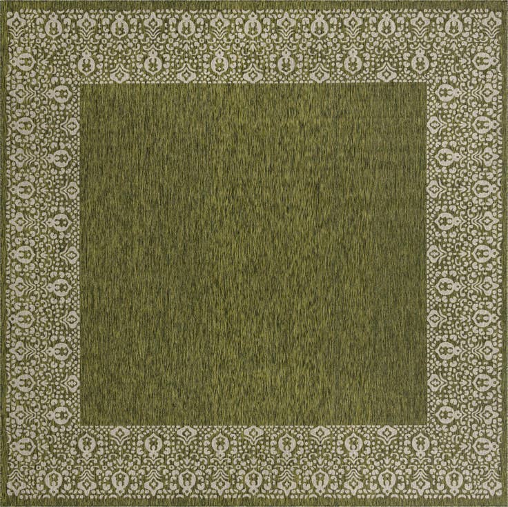 Detail image of 13' x 13' Easy-Clean Border Indoor / Outdoor Square Rug