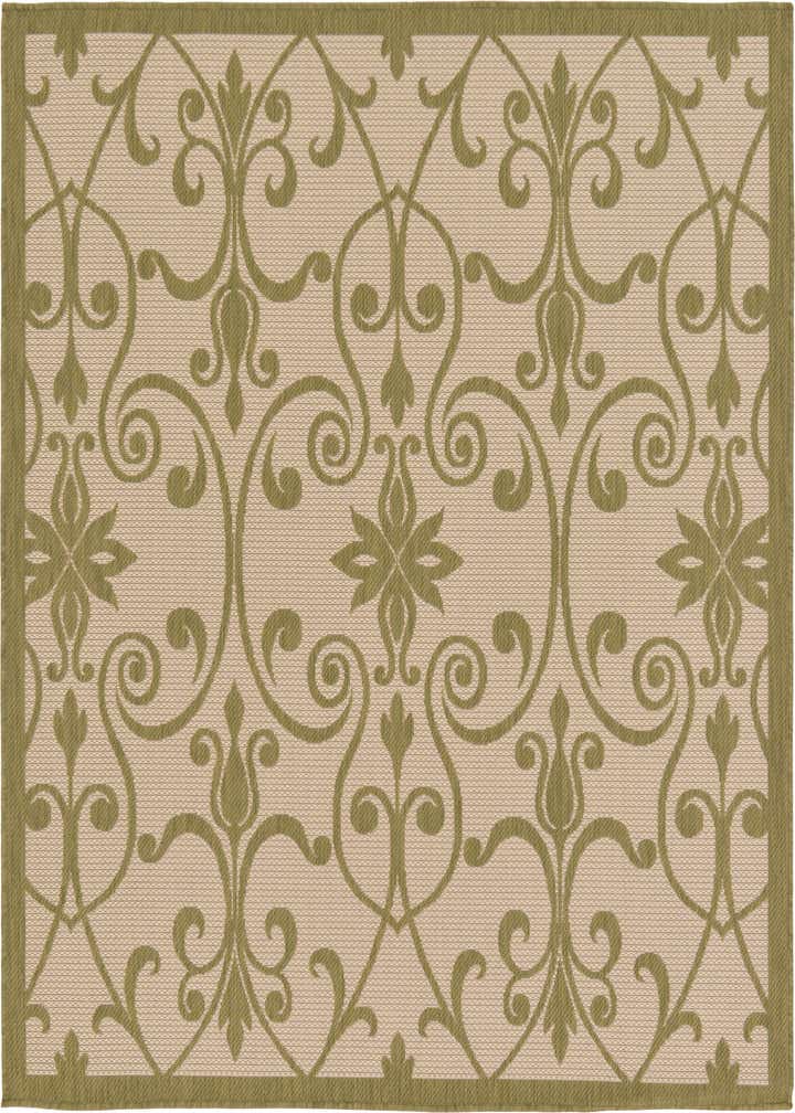 6' x 6' Easy-Clean Botanical Indoor / Outdoor Square Rug