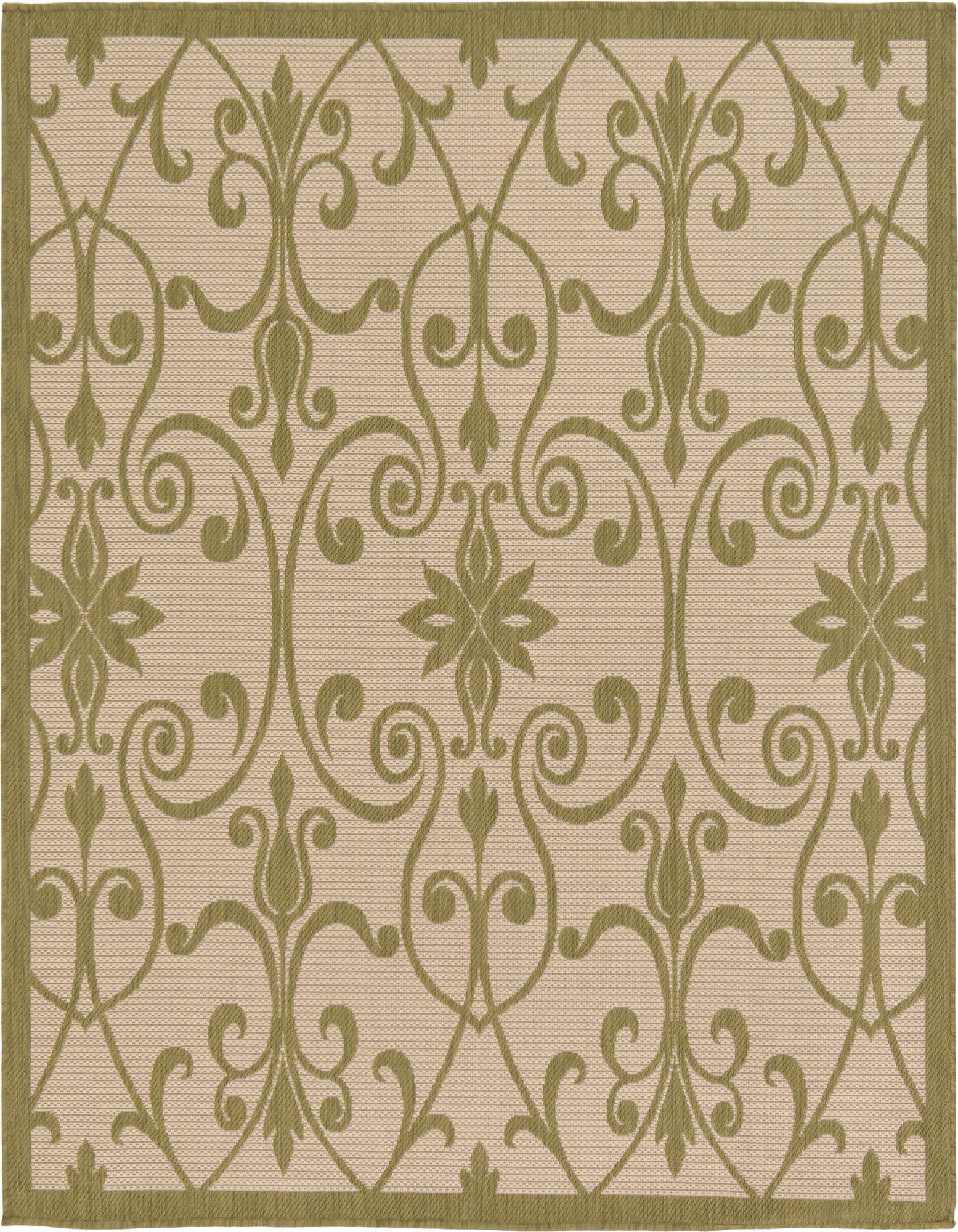 6' x 6' Easy-Clean Botanical Indoor / Outdoor Square Rug