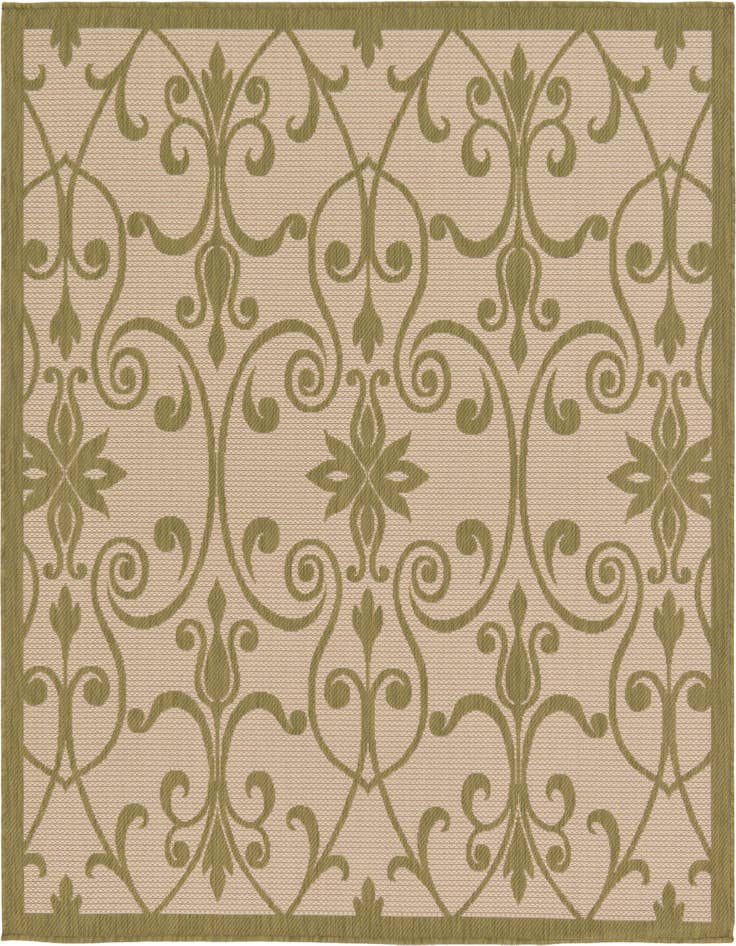 Detail image of 6' x 6' Easy-Clean Botanical Indoor / Outdoor Square Rug