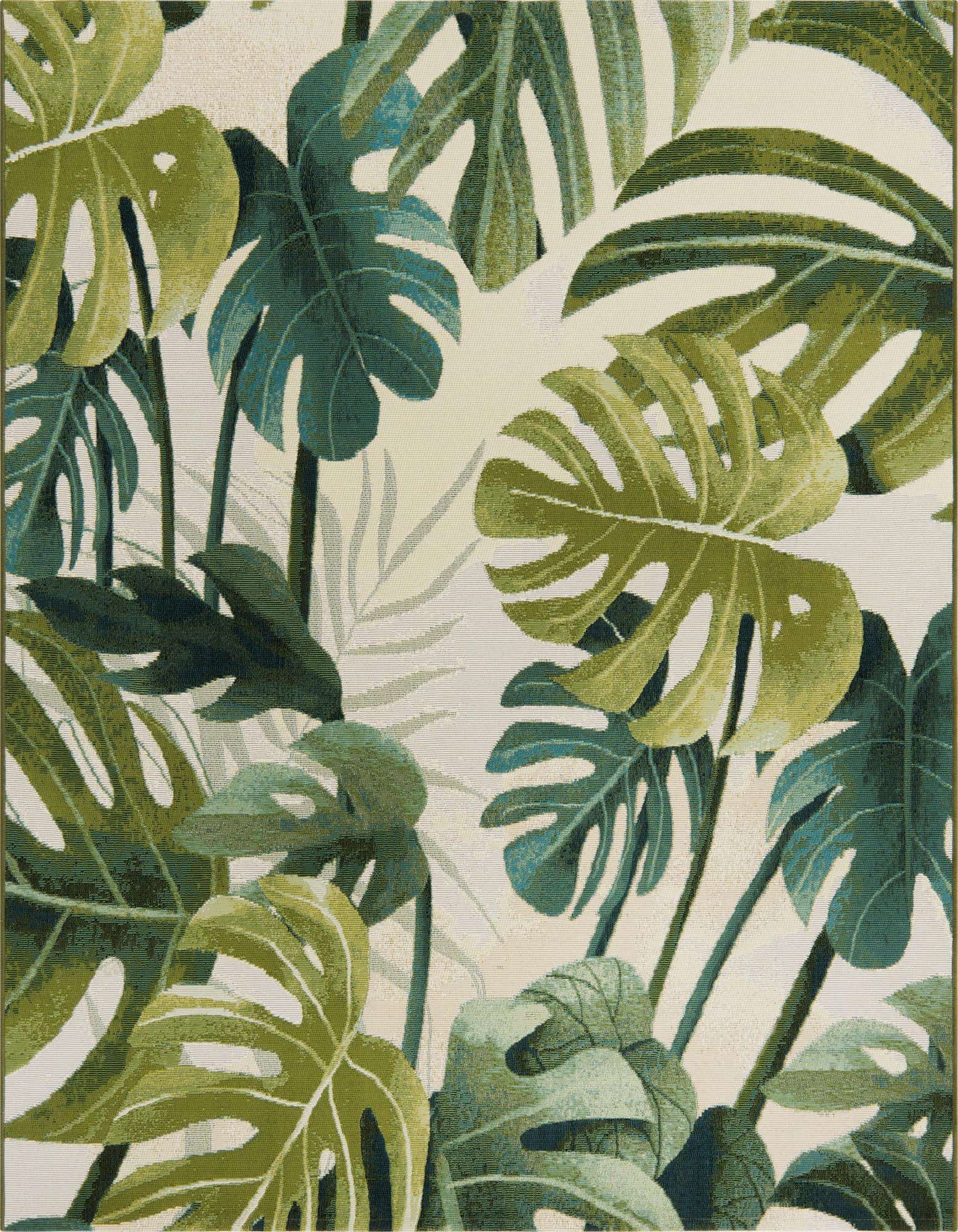 6' x 6' Easy-Clean Botanical Indoor / Outdoor Square Rug